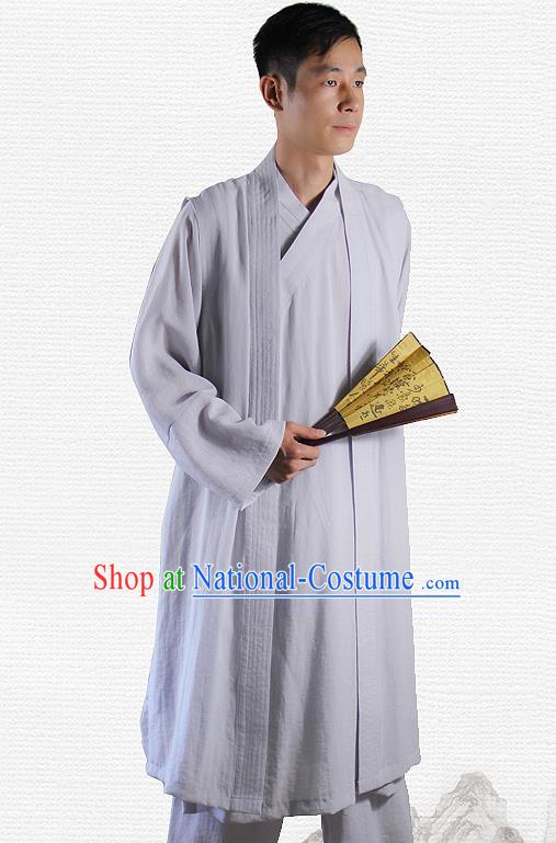 Traditional Chinese Martial Arts Grey Outfits Kung Fu Wudang Taoist Priest Tai Chi Costume for Men