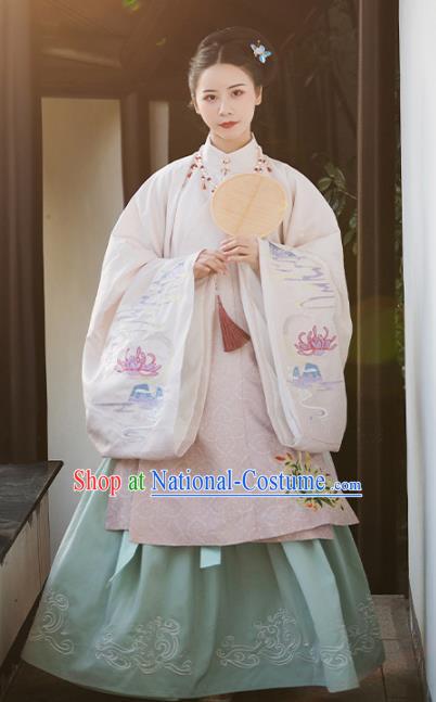 Traditional Chinese Ming Dynasty Royal Dowager Embroidered Hanfu Dress Ancient Nobility Countess Replica Costume for Women