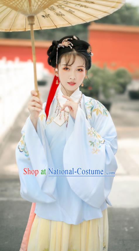 Traditional Chinese Ming Dynasty Embroidered Hanfu Dress Ancient Nobility Lady Replica Costume for Women