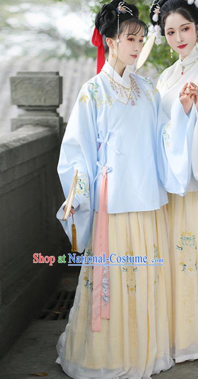 Traditional Chinese Ming Dynasty Embroidered Hanfu Dress Ancient Nobility Lady Replica Costume for Women