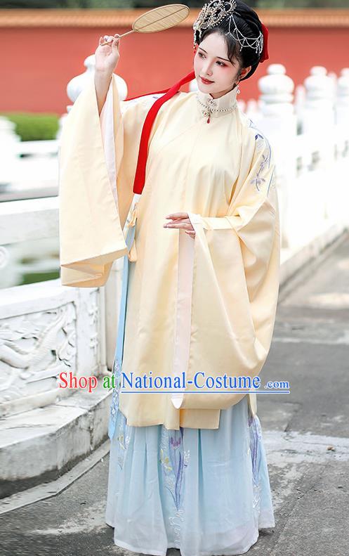 Traditional Chinese Ming Dynasty Palace Countess Embroidered Hanfu Dress Ancient Imperial Consort Replica Costume for Women