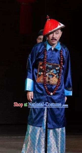 Traditional Chinese Drama Tian Ming Qing Dynasty Minister Costumes and Headwear for Men