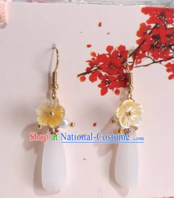 Traditional Chinese Classical White Earrings Hanfu Jewelry Accessories for Women