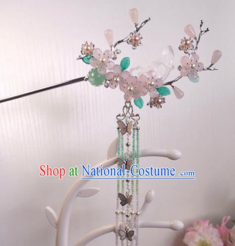 Traditional Chinese Classical Plum Butterfly Tassel Hairpins Ancient Hanfu Hair Accessories for Women