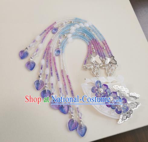 Traditional Chinese Classical Tassel Shell Hair Claw Hairpins Ancient Hanfu Hair Accessories for Women