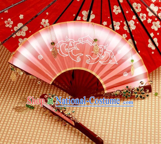 Traditional Chinese Cosplay Swordsman Folding Fans Ancient Classical Fans for Women