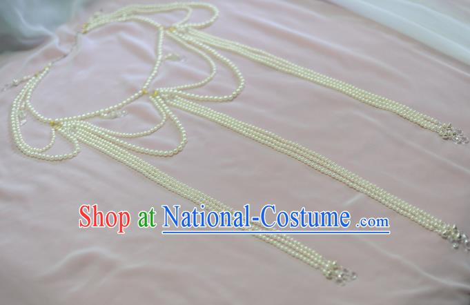 Traditional Chinese Hanfu Pearls Tassel Belts Ancient Princess Waist Accessories for Women