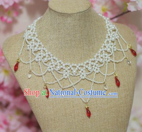 Traditional Chinese Hanfu Pearls Necklace Ancient Princess Necklet Accessories for Women