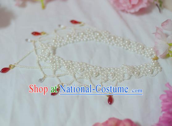 Traditional Chinese Hanfu Pearls Necklace Ancient Princess Necklet Accessories for Women