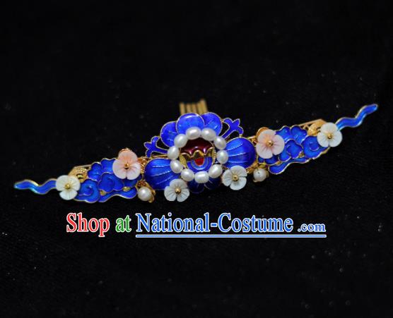 Traditional Chinese Classical Cloisonne Hair Comb Hairpins Ancient Princess Hanfu Hair Accessories for Women