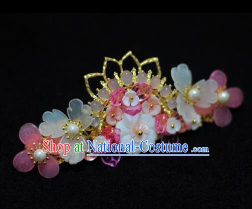 Traditional Chinese Classical Lotus Hair Crown Hairpins Ancient Princess Hanfu Hair Accessories for Women