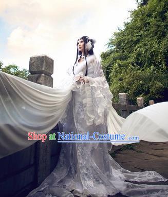 Traditional Chinese Cosplay Fairy White Dress Ancient Imperial Consort Costume for Women