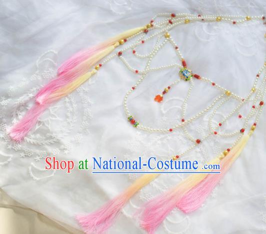 Traditional Chinese Hanfu Tang Dynasty Court Belt Ancient Princess Tassel Waist Accessories for Women