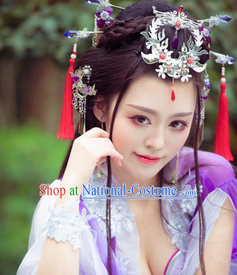 Traditional Chinese Tang Dynasty Swordsman Hairpins Ancient Princess Hanfu Hair Accessories for Women