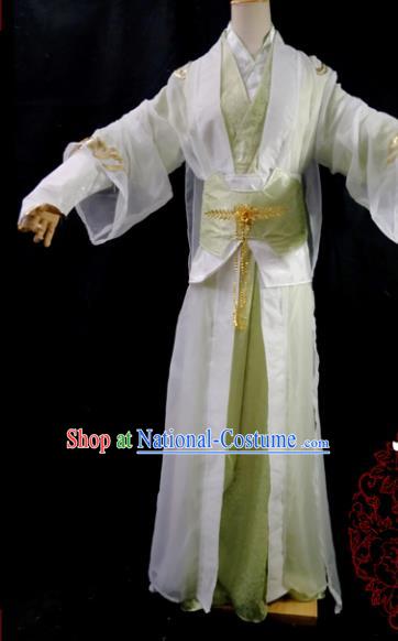 Traditional Chinese Cosplay Scholar Green Clothing Ancient Swordsman Costume for Men