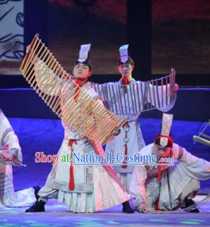 Chinese Drama Dragon Boat Festival Classical Dance White Clothing Stage Performance Dance Costume for Men