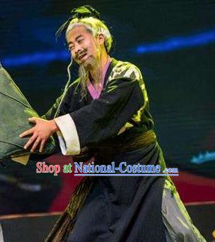 Chinese Drama Dragon Boat Festival Old Male Clothing Stage Performance Dance Costume for Men