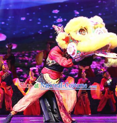 Chinese Drama Dragon Boat Festival Lion Dance Clothing Stage Performance Dance Costume for Men