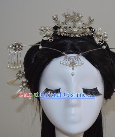 Traditional Chinese Classical Hairpins Hair Crown Ancient Princess Hanfu Hair Accessories for Women