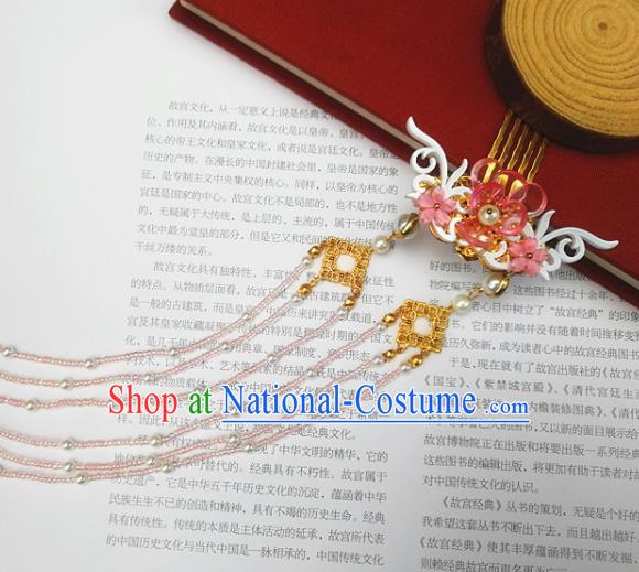 Traditional Chinese Classical Hairpins Tassel Shell Hair Comb Ancient Princess Hanfu Hair Accessories for Women