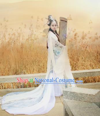 Chinese Cosplay Imperial Consort White Dress Ancient Female Swordsman Knight Costume for Women