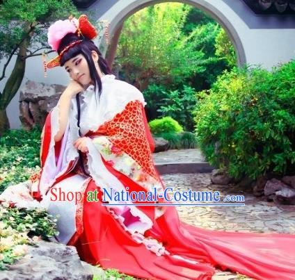 Chinese Cosplay Goddess Queen Wedding Red Dress Ancient Female Swordsman Knight Costume for Women