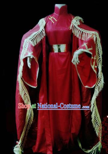 Chinese Cosplay Heroine Female Swordsman Red Dress Ancient Princess Peri Costume for Women