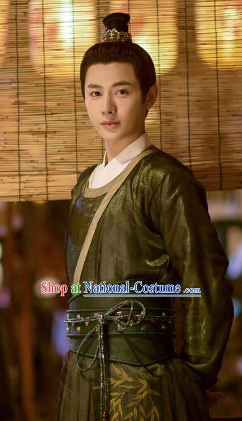 Ancient Chinese Song Dynasty Scholar Wang Kuan Hanfu Clothing Drama Young Blood Swordsman Costumes for Men