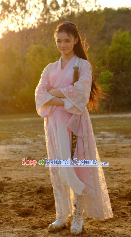 Chinese Drama Fights Break Sphere Ancient Female Knight Swordsman Xiao Xuner Hanfu Dress for Women