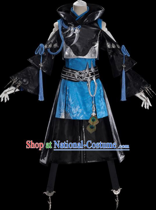 Traditional Chinese Cosplay Female Swordsman Black Dress Ancient Heroine Costume for Women