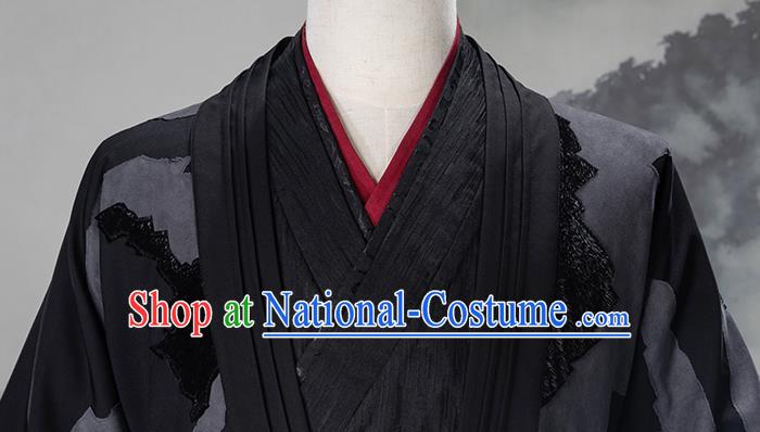 Traditional Chinese Cosplay Nobility Childe Black Clothing Ancient Swordsman Costume for Men