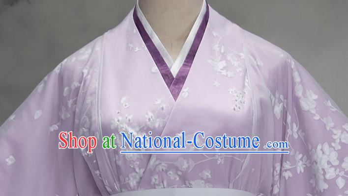 Traditional Chinese Cosplay Swordswoman Lilac Dress Ancient Princess Heroine Costume for Women