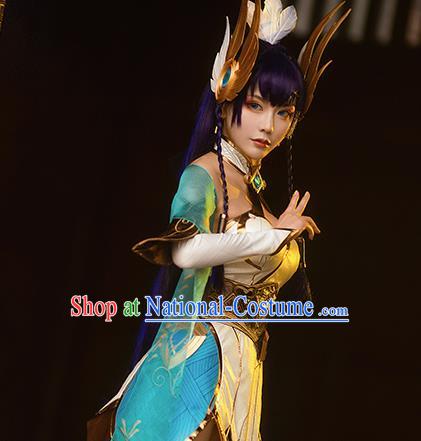 Traditional Chinese Cosplay Swordswoman White Short Dress Ancient Heroine Costume for Women