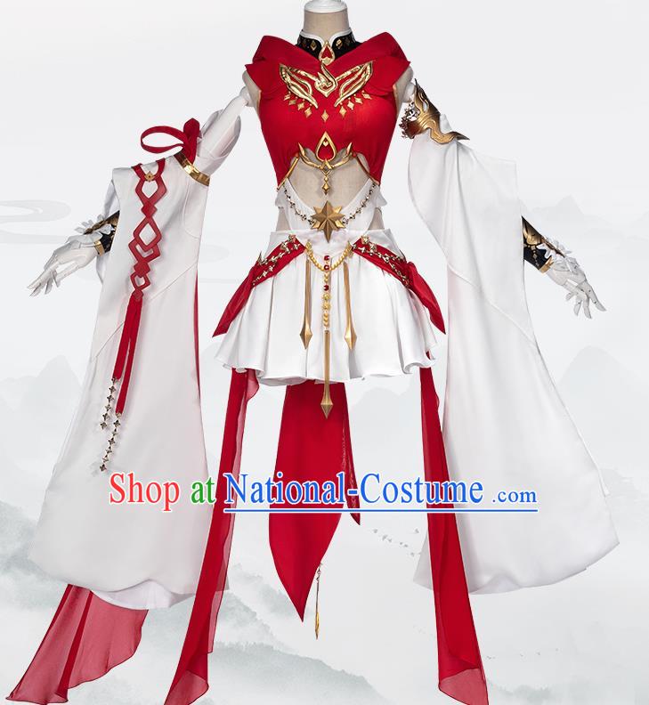 Traditional Chinese Cosplay Swordswoman Short Dress Ancient Heroine Costume for Women