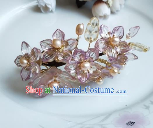 Traditional Chinese Hanfu Palace Purple Plum Hair Comb Hairpins Ancient Princess Hair Accessories for Women