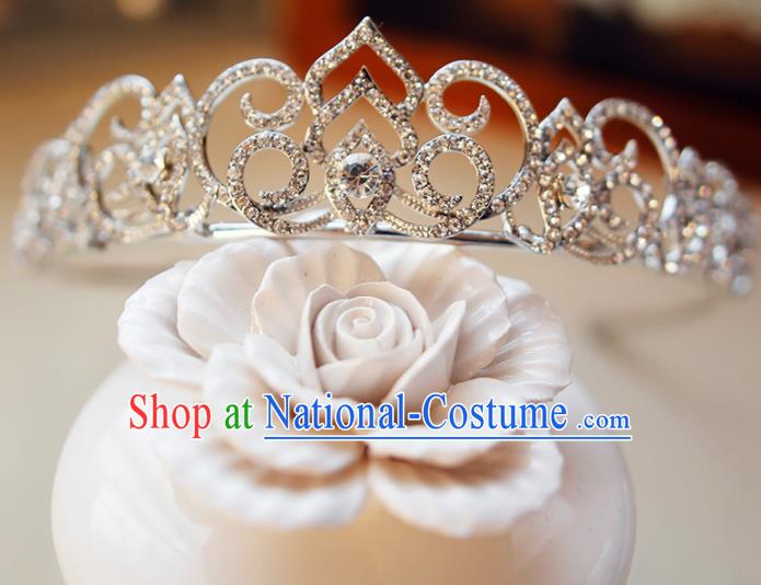 Top Grade Bride Zircon Royal Crown Handmade Wedding Hair Accessories for Women