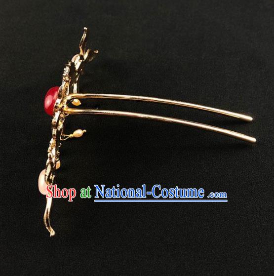 Traditional Chinese Hanfu Palace Golden Hairpins Ancient Princess Hair Accessories for Women