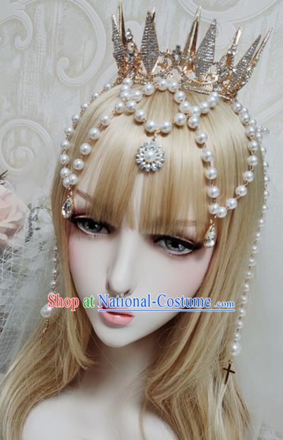 Top Grade Baroque Princess Royal Crown Handmade Crystal Hair Accessories for Women