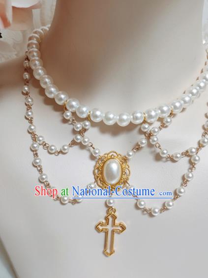 Top Grade Gothic Princess Pearls Necklace Handmade Necklet Accessories for Women