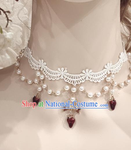 Top Grade Gothic Princess Garnet Necklace Handmade Necklet Accessories for Women