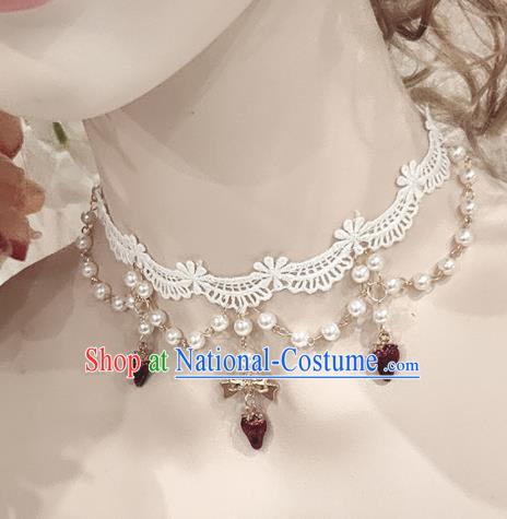 Top Grade Gothic Princess Garnet Necklace Handmade Necklet Accessories for Women