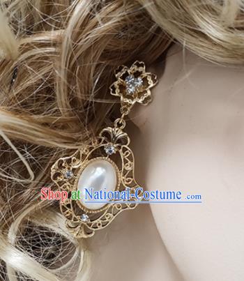 Top Grade Bride Golden Earrings Handmade Wedding Ear Accessories for Women