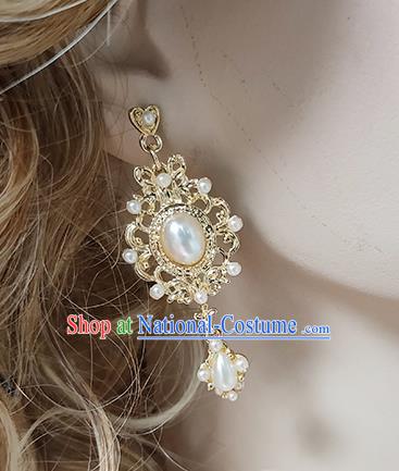 Top Grade Baroque Bride Pearl Earrings Handmade Wedding Ear Accessories for Women