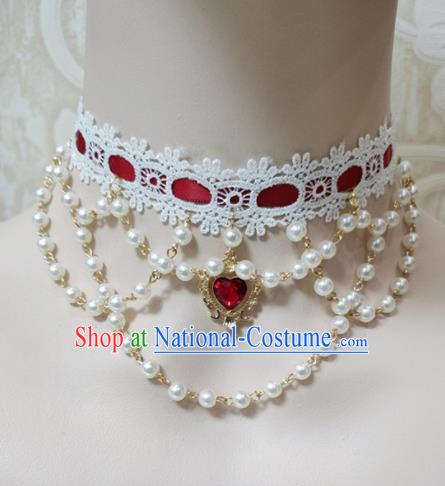 Top Grade Gothic Princess Ruby Necklace Handmade Necklet Accessories for Women