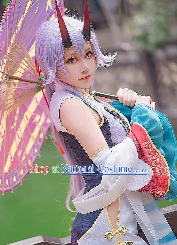 Traditional Chinese Cosplay Swordswoman Qipao Dress Ancient Heroine Costume for Women