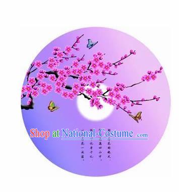 Chinese Handmade Printing Plum Purple Oil Paper Umbrella Traditional Umbrellas