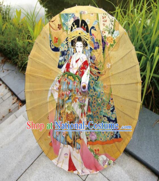 Japanese Handmade Printing Beauty Ginger Oil Paper Umbrella Traditional Umbrellas