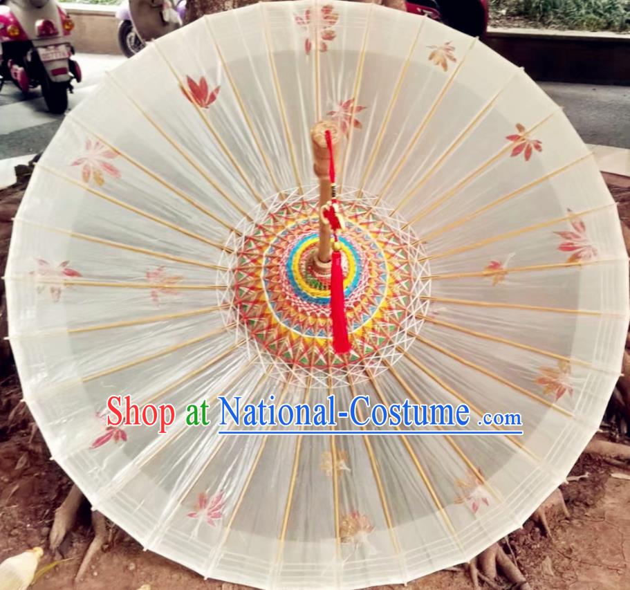 Chinese Handmade Red Leaf Oil Paper Umbrella Traditional Umbrellas