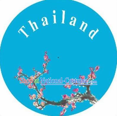 Thailand Handmade Printing Plum Blue Oil Paper Umbrella Traditional Umbrellas