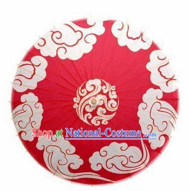 Chinese Handmade Printing Clouds Large Red Oil Paper Umbrella Traditional Decoration Umbrellas